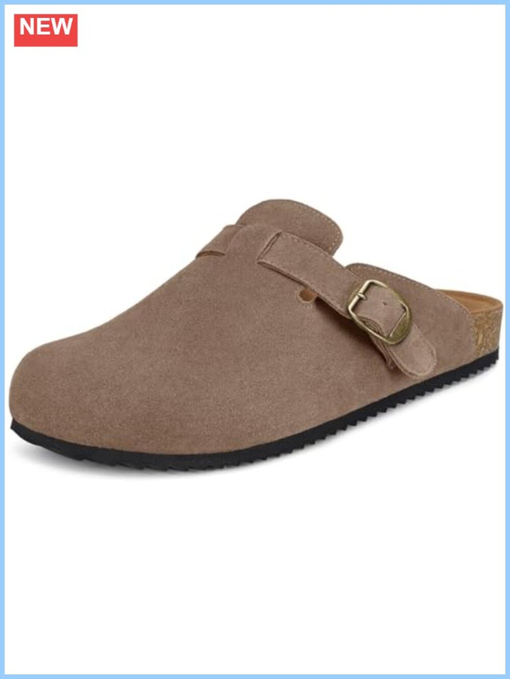Genuine Suede Clogs Cork Footbed Sandals Potato Shoes